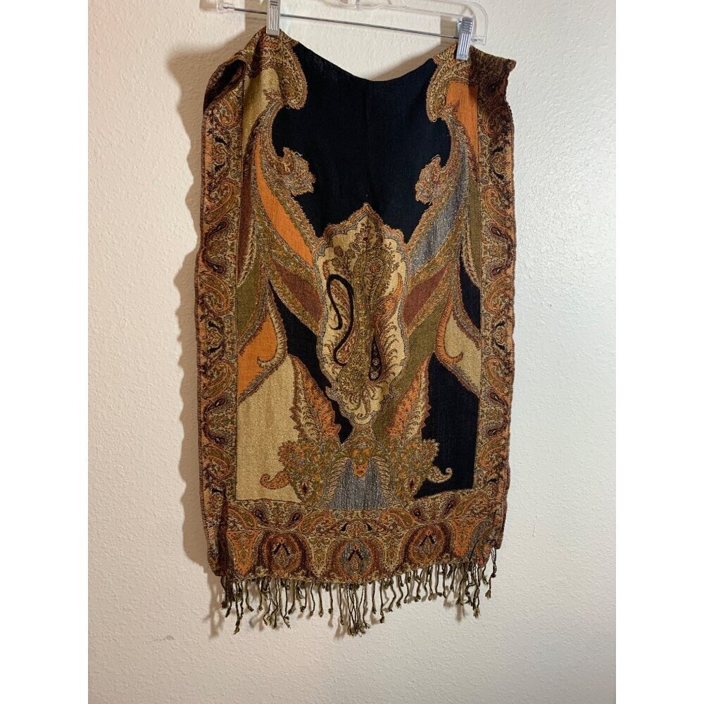 Gorgeous Rectangular Sparkle Scarf with Fringe Womens Accessory LS10